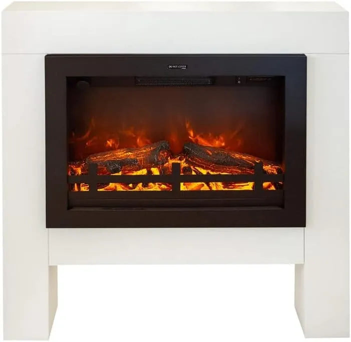Lareira elétrica Xaralyn Bolea Flandria - White MDF Dressing - Power 1500 W - Com comando à distância