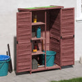 Makastle Cabine de jardim de madeira com prateleiras e portas, Armazenamento ao ar livre, Moka 83x57x140 cm