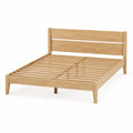 Cama de Madera de Roble Doble con Cabecero