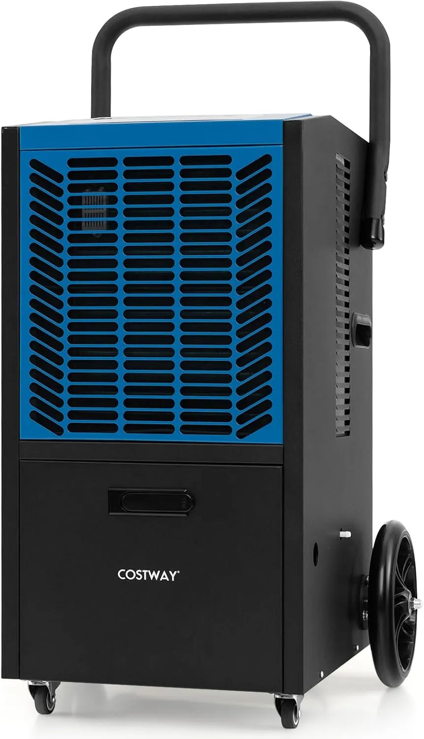 Desumidificador industrial COSTWAY 66 L/J com bomba, tubo de vácuo e temporizador 24H, até 418 m² (azul)