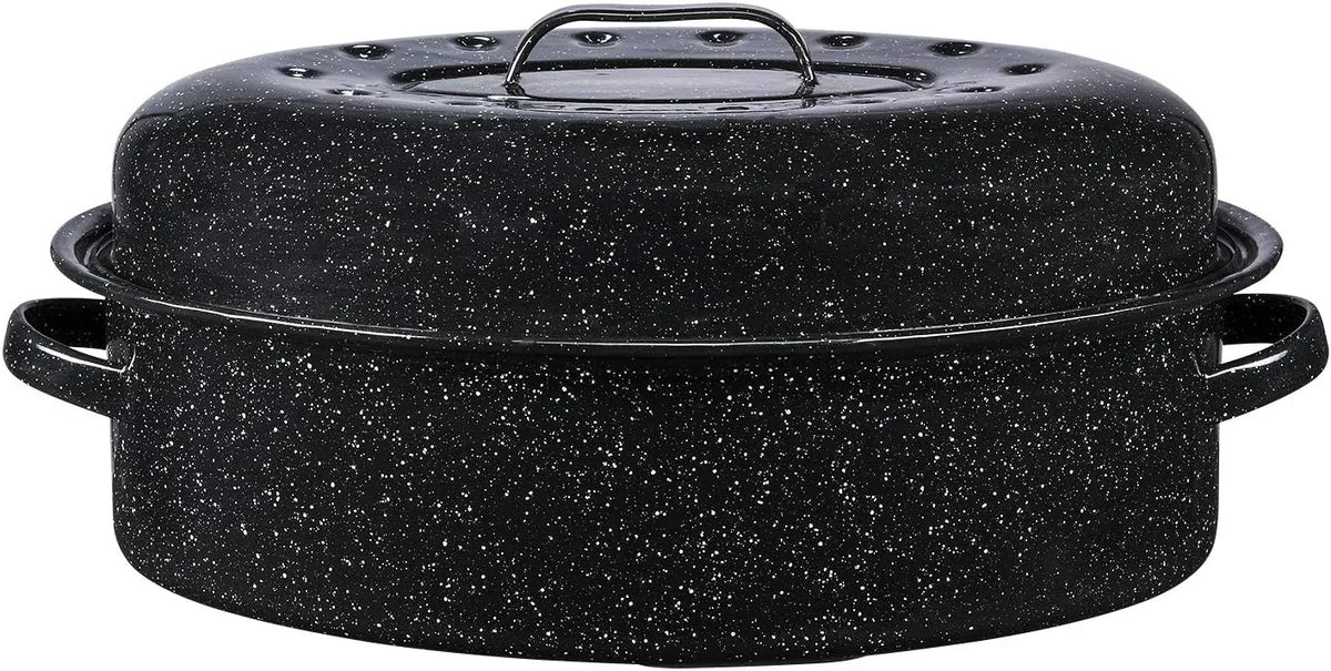 Granite Ware 8 L Aço vitrificado Cocott - leveza e grande capacidade - Preto