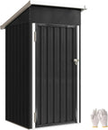 Abrigo de jardim de metal Outsunny, 107.5x91x185 cm, Porta trancável, Ventilação, Telhado inclinado, Armazenamento exterior de aço galvanizado, cinzento