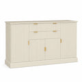 Aparador de MDF Beige con Manijas de Metal Doradas 120x40x80 cm