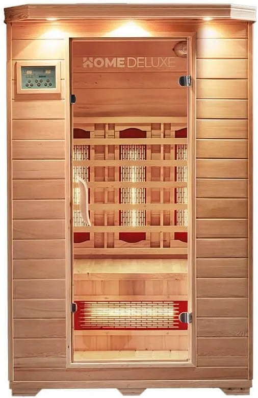 Home Deluxe Cabine infravermelha para 2 pessoas com transmissores completos de espectro de Hemlock