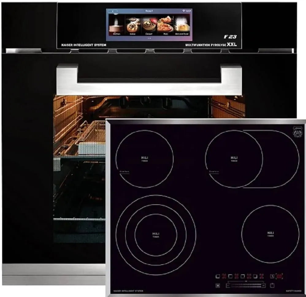Preto 79 L forno recesso com placa elétrica 60 cm Kaiser