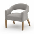 Silla de madera y tapizado de poliéster gris