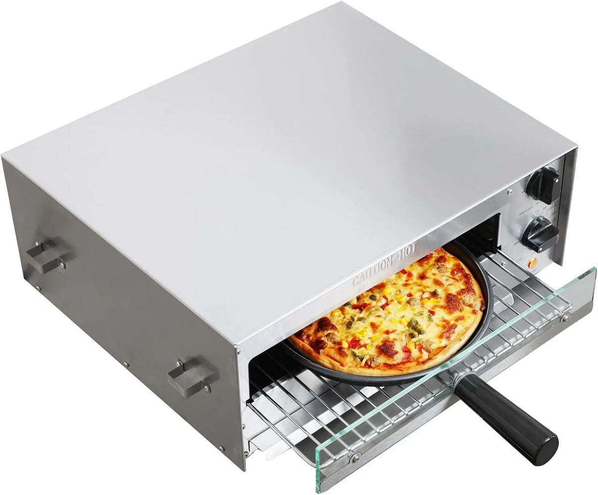 crosson Forno elétrico para pizza congelada com temporizador e iluminação, 230 V 1450 W