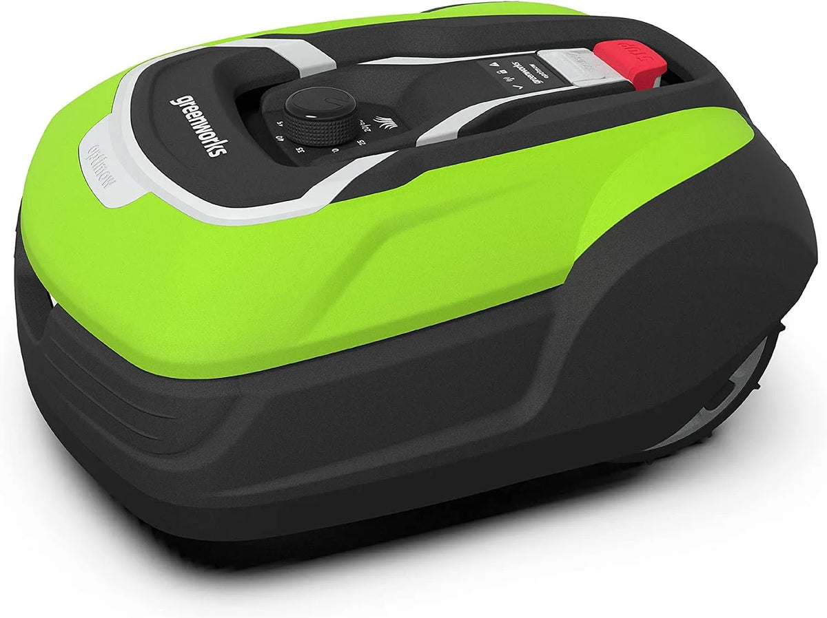 Robot Greenworks Optimow 10, Ultra Silenciosa, controlo 4 G, Fácil instalação, Segura, Anti-Vol, Para gramado até 1000 m²