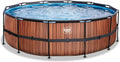 EXIT TOYS TOYS EXIT Piscina Madeira Ø450x122 cm com bomba e escada - Grande Piscina redonda e profunda