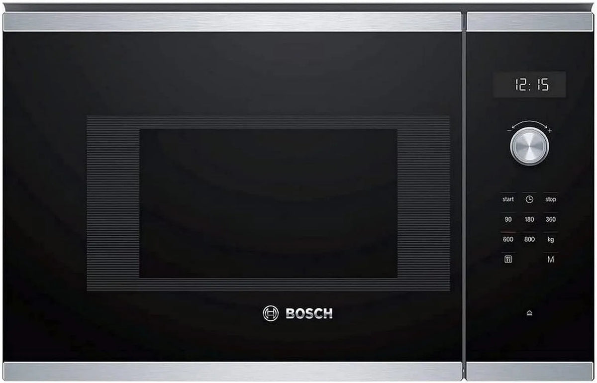Bosch Serie 6,20 L, 800 W, preto e aço inoxidável encastrado Microondas