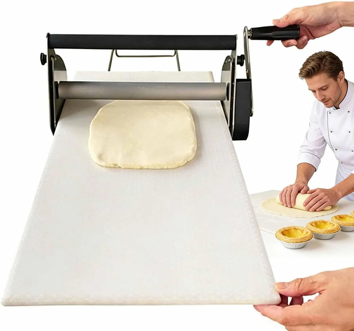 Generic Máquina manual de massas dobrável, espessura ajustável, design compacto, uso seguro, ideal para uso comercial e doméstico