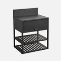 sweeek Exterior armário de cozinha em aço preto com guarda-roupa e prateleiras - 80 cm