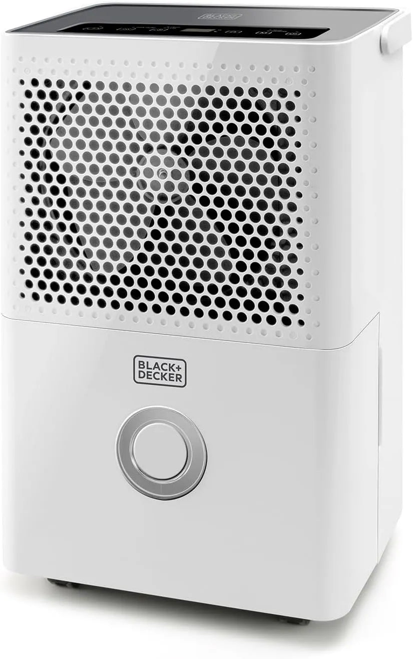 BLACK+DECKER DEUMIDFICADOR DE PRETO + DECKER 12 L, efeito de secagem, até 25 m²,2 velocidades, tanque de 1.8 L, programação contínua, R290 ecológico, Fácil de transportar