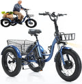 DJFYVAEIO Três rodas bicicleta elétrica adulto com luzes LED, cesta, travões de reagente, carga 150 kg, para 165-195 cm