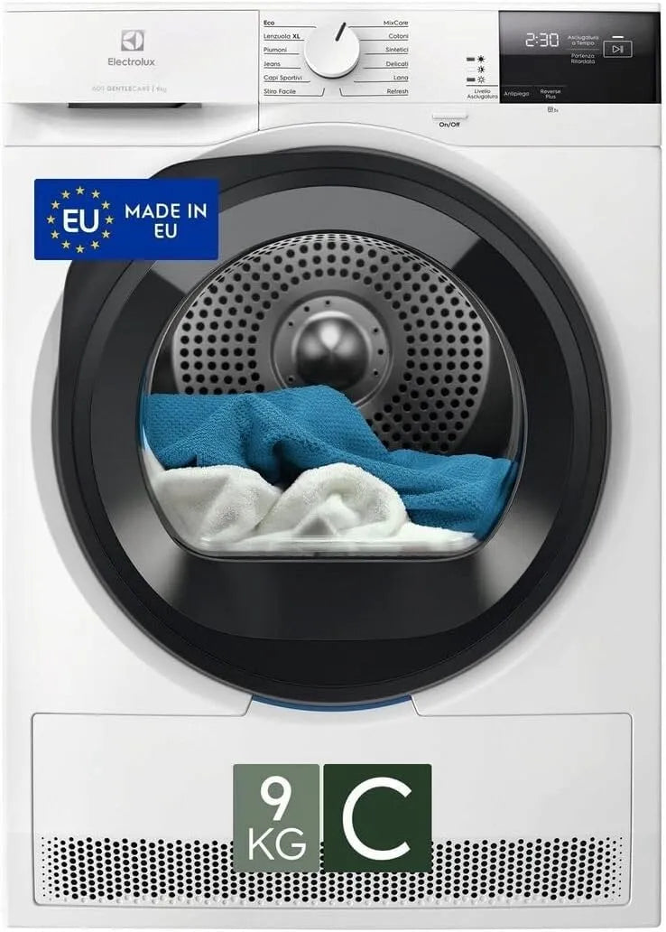 Electrolux Série 600 GentleCare Dryer, 9 kg, com bomba de calor, 12 programas, tecnologia MixCare e SensiCare, função anti-frizz, silencioso 64 dB, filtro EcoFlow