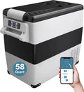 Feelfunn 12 V 58 L Portable elétrico Gelado com duplo AC / DC fonte de alimentação para caminhão, acampando carro, barco e viagens