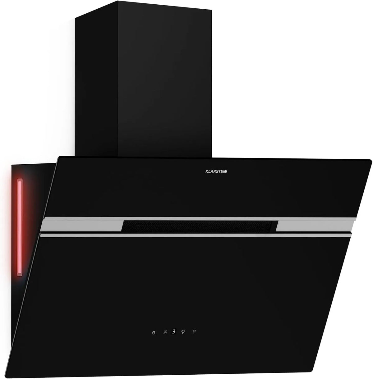 KLARSTEIN Alina Cozinha Hood 60 cm, 600 m³/h, LED Iluminação, classe energética A, 68 dB, Modos de Recirculação e Evacuação, comando tátil, Preto Color