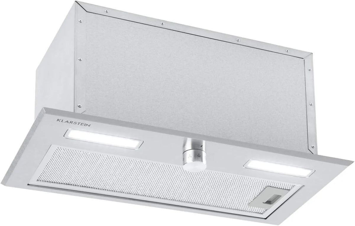 KLARSTEIN Simptica Sucção de exaustor encastrado, 52 cm, 400 m³/h vazão, 3 velocidades, iluminação LED, aço inoxidável