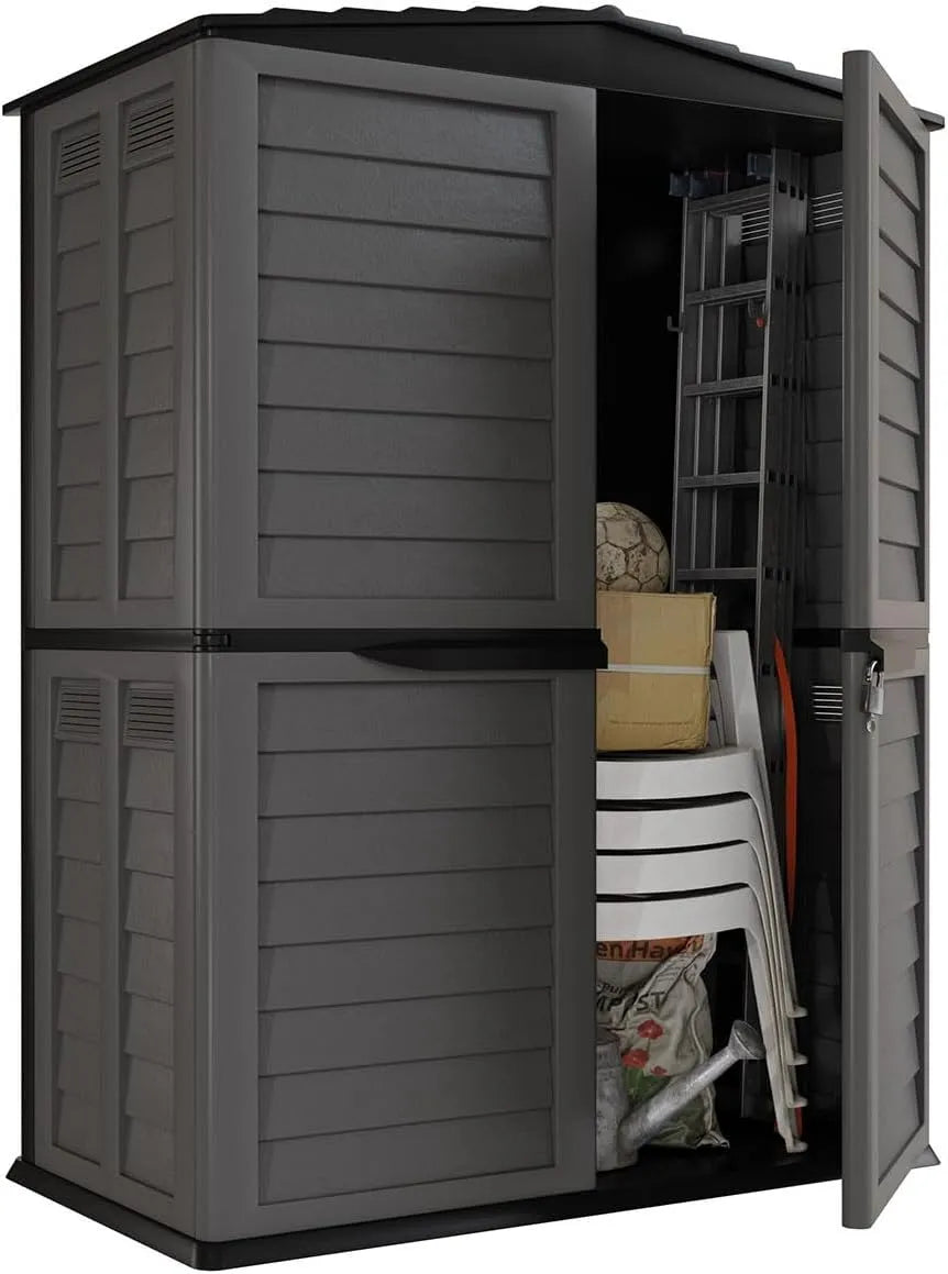 INTEC Camarote de jardim XL Antracita 151x83x200 cm - Cabine resistente a UV de polipropileno com Porta e Piso Duplos
