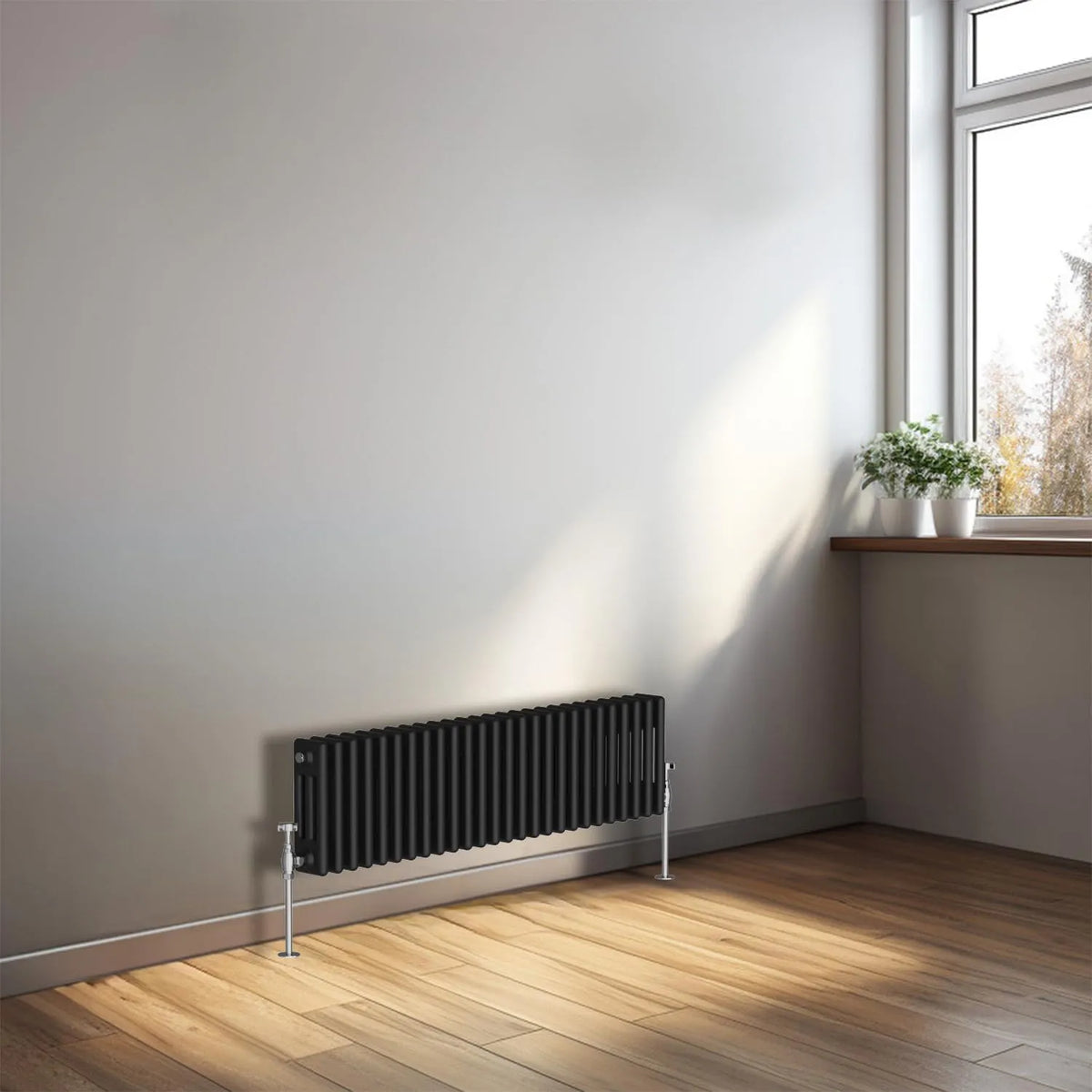 NRG Moderno radiador de ferro fundido 3 colunas preto 300x1190 mm