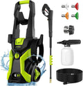 WattFlo Multifunções de limpeza de alta pressão com bicos intercambiáveis e canhão de espuma - Verde brilhante