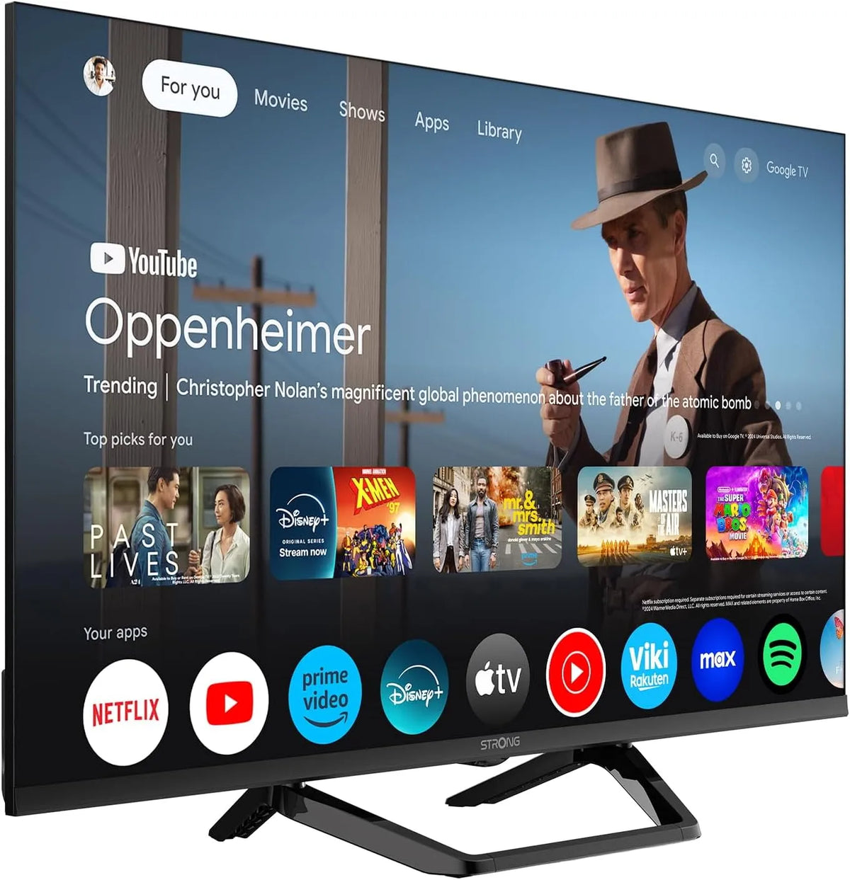 STRONG TV HD completa de 40 polegadas Android com sintonizador triplo e conexões HDMI USB