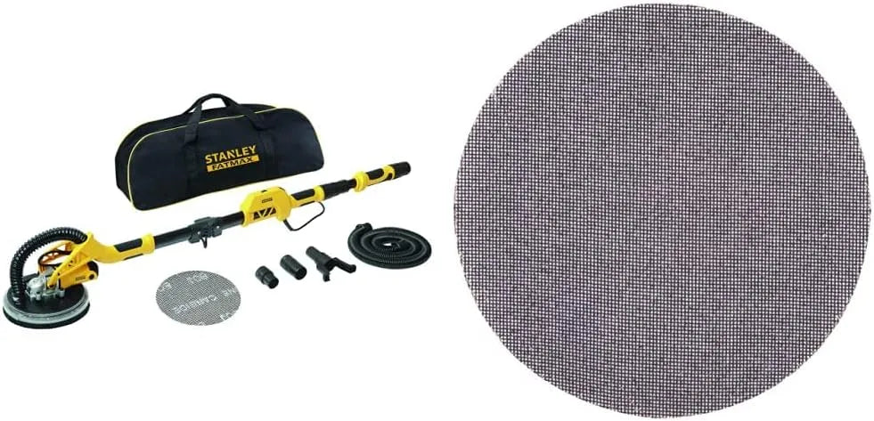 STANLEY FATMAX Ludrinha de longo alcance 750 W com anel LED, 1700 rss/min e Wolfcraft Conjunto de 5 discos abrasivos G120, Ø225 mm