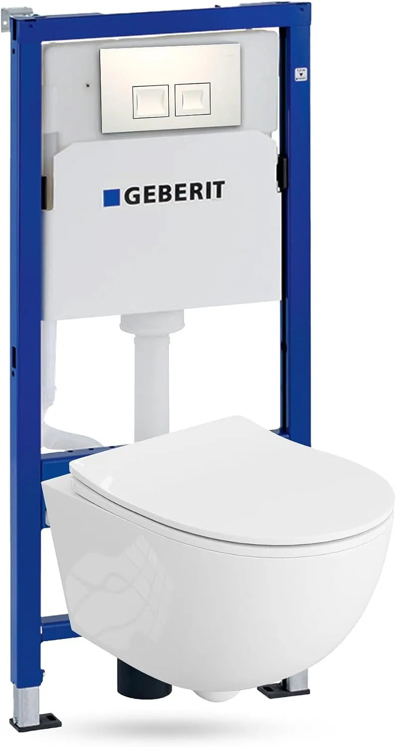 lavita Duofix Mural Lavatière com dahlia WC branco sem bordas e travão de queda chocante