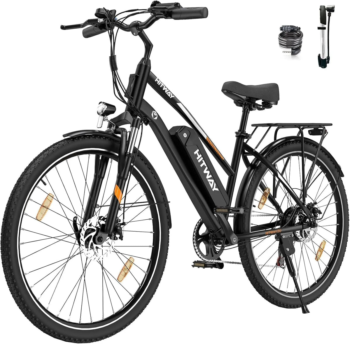 HITWAY ATV elétrico Adult 28', Unisex Caminhando Bicicleta com bateria 36 V 13Ah, Motor 250 W, 7 velocidades